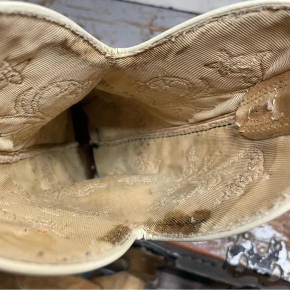 Vintage Suede Leather Embroidered Western Cowboy Boots