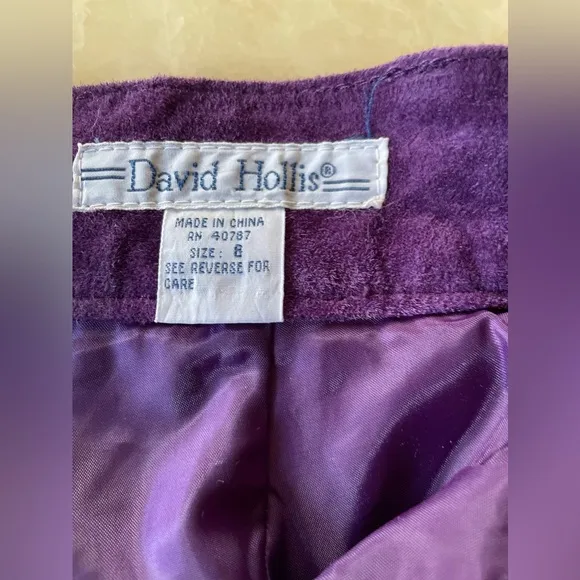 VINTAGE SUEDE LEATHER SHORTS - PURPLE / NAVY BLUE - DAVID HOLLIS!