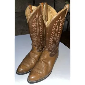 Vintage Tony Lama 6210 Western Boots Men’s 9E Two Tone‎ Brown Made In USA