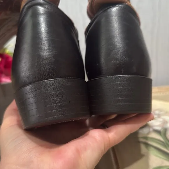 Vintage Tony Lama Black Brown Leather Cowboy Boots Sz 8.5 B