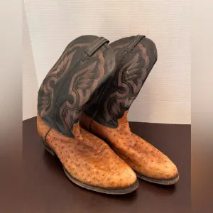Vintage Tony Lama Ostrich Cowboy Boots