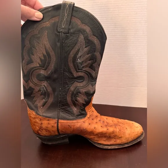 Vintage Tony Lama Ostrich Cowboy Boots