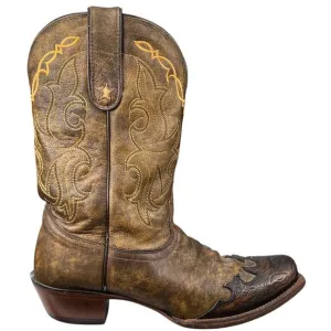 Vintage Tony Lama Vaquero Santa Fe Brown Leather Cowgirl Boot Size US 9 B