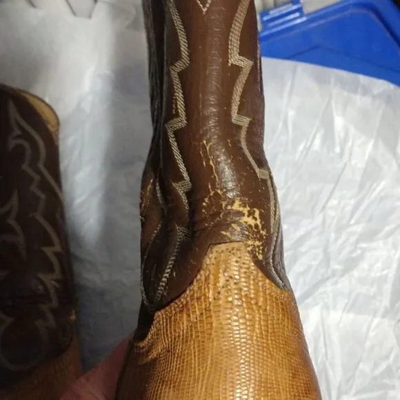 Vintage Tony Lama lizard skin boots
