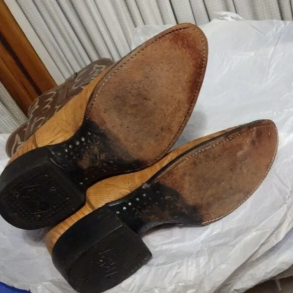 Vintage Tony Lama lizard skin boots