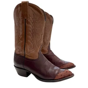 Vintage Tony llama style 1026 ostrich wind tip western boots Sz 6.5