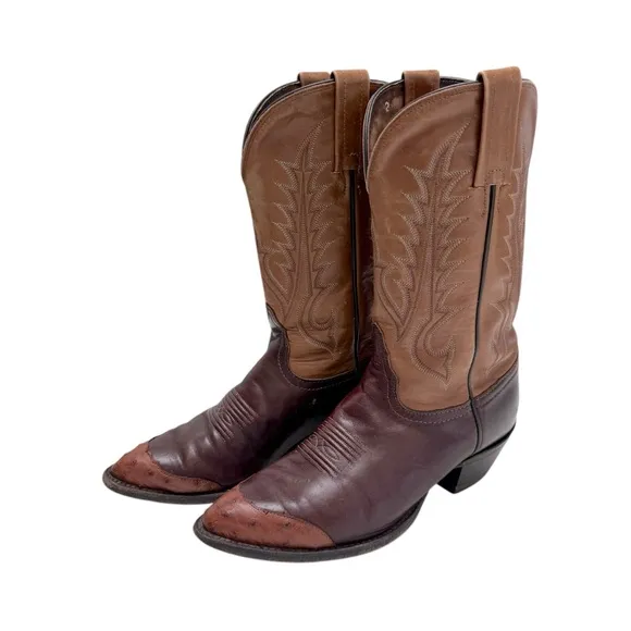 Vintage Tony llama style 1026 ostrich wind tip western boots Sz 6.5