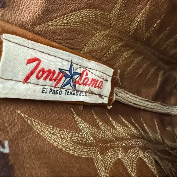 Vintage Tony llama style 1026 ostrich wind tip western boots Sz 6.5