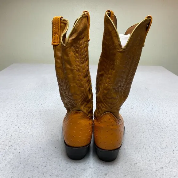 Vintage Unbranded Cowboy Boots Men's 10.5 E Cognac Faux Leather