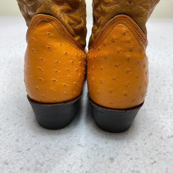 Vintage Unbranded Cowboy Boots Men's 10.5 E Cognac Faux Leather