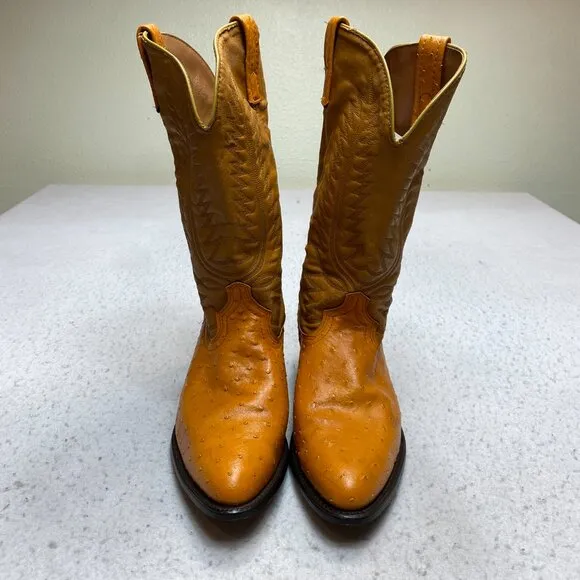 Vintage Unbranded Cowboy Boots Men's 10.5 E Cognac Faux Leather