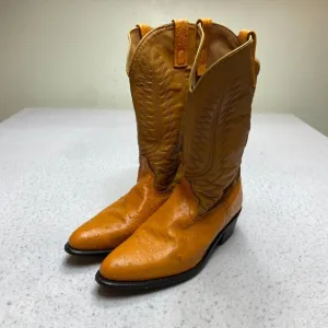 Vintage Unbranded Cowboy Boots Men's 10.5 E Cognac Faux Leather
