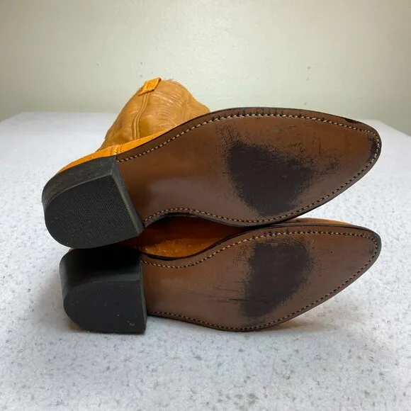 Vintage Unbranded Cowboy Boots Men's 10.5 E Cognac Faux Leather