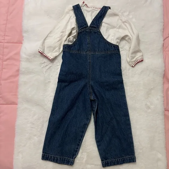 Vintage Western Go! Baby cowboy denim overalls with shirt