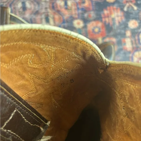 Vintage Western Leather Cowboy Boots