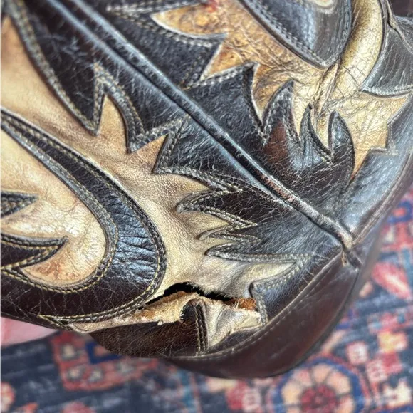 Vintage Western Leather Cowboy Boots