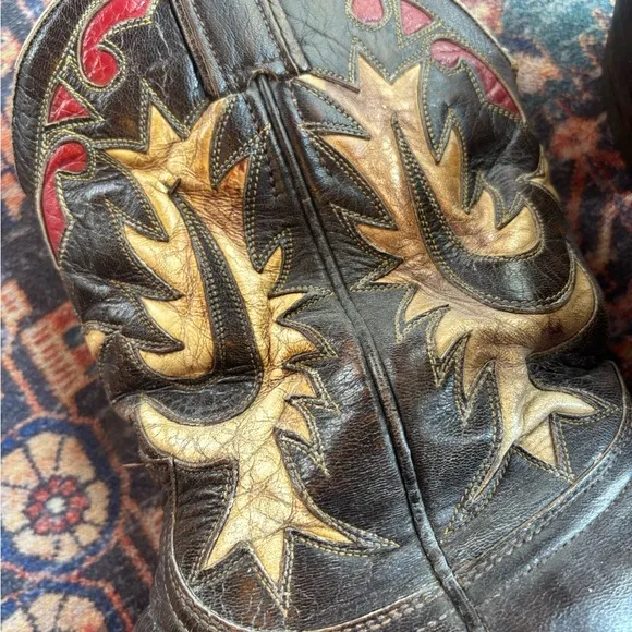 Vintage Western Leather Cowboy Boots