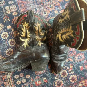 Vintage Western Leather Cowboy Boots
