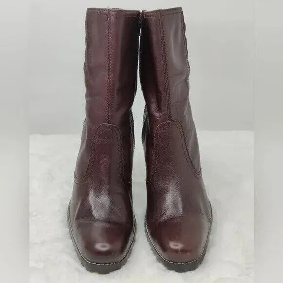 Vintage  Y2K Steve Madden Brown Leather Heeled Bootie Sz US 7.5M