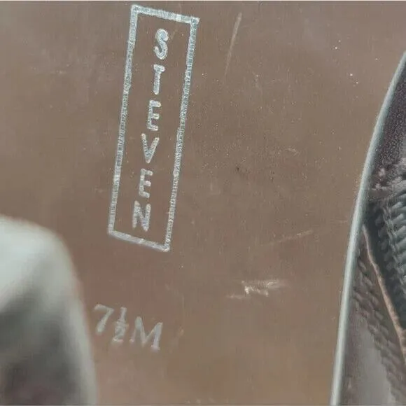 Vintage  Y2K Steve Madden Brown Leather Heeled Bootie Sz US 7.5M