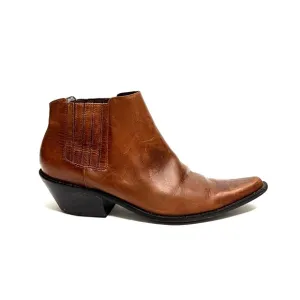 Vintage Y2K women’s brown leather western style Chelsea ankle boots