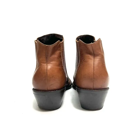 Vintage Y2K women’s brown leather western style Chelsea ankle boots