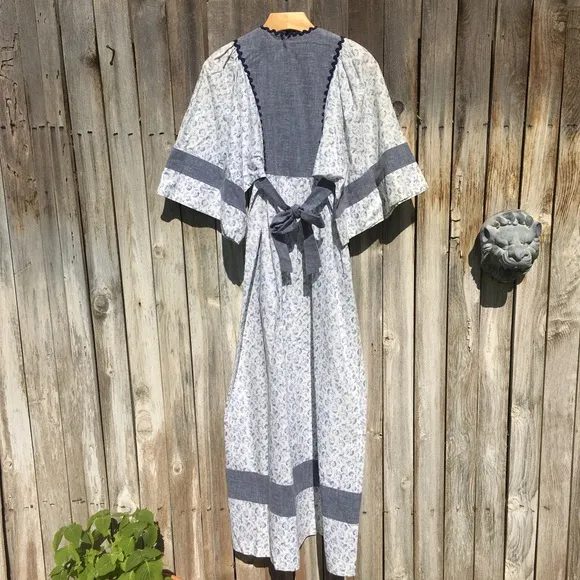 Vintage Young Innocent By Arpeja Prairie Dress Blue White XS