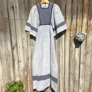 Vintage Young Innocent By Arpeja Prairie Dress Blue White XS