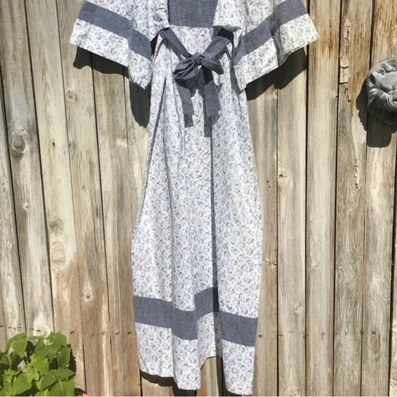 Vintage Young Innocent By Arpeja Prairie Dress Blue White XS