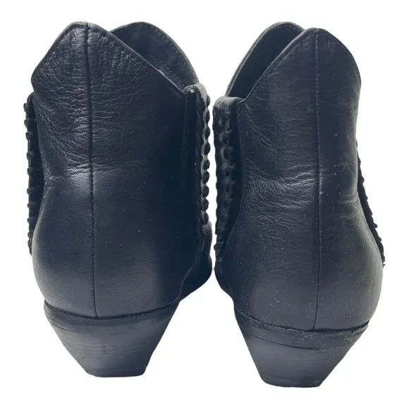 Vintage Zodiac Kitty Women’s Western Black Leather Cowgirl Ankle Boots