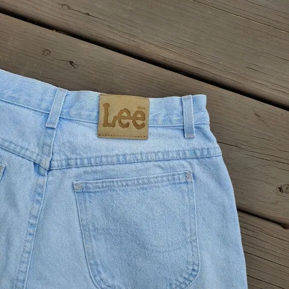 Vintage 90s y2k Lee High Rise Waisted Blue Jean Denim Mom Dad Shorts 12