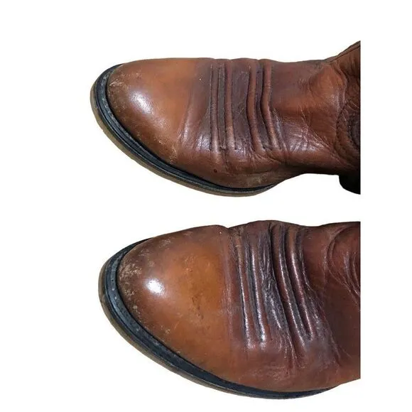 Vintage Acme Mens Cowboy Western Boots Brown Leather Size 8.5 D