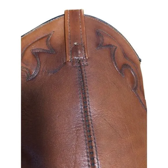 Vintage Acme Mens Cowboy Western Boots Brown Leather Size 8.5 D