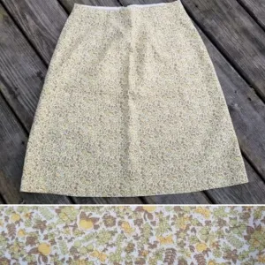 Vintage Union Made 70s Mod Hippie Chic Floral Fruit Print High Waist Mini Skirt