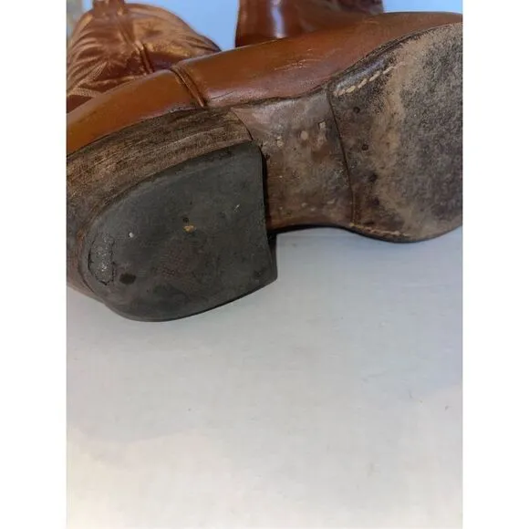 VINTAGE USA NOCONA BROWN LEATHER WESTERN Boots size 9.5