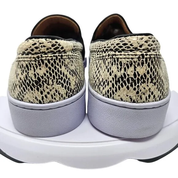 Vionic Demetra Snakeskin Slip On Sneakers Shoes Beige/Black Women’s Size 8.5