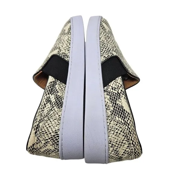 Vionic Demetra Snakeskin Slip On Sneakers Shoes Beige/Black Women’s Size 8.5