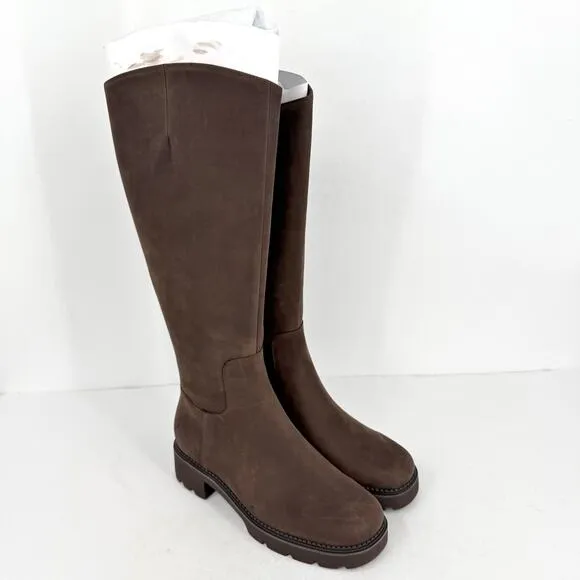 VIONIC Womens Fallbrook Knee High Boot US 10 M Brown Water Resistant Leather NIB