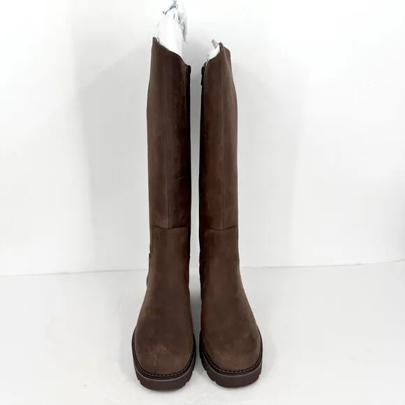 VIONIC Womens Fallbrook Knee High Boot US 10 M Brown Water Resistant Leather NIB