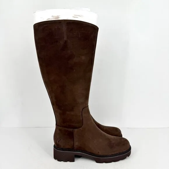 VIONIC Womens Fallbrook Knee High Boot US 10 M Brown Water Resistant Leather NIB
