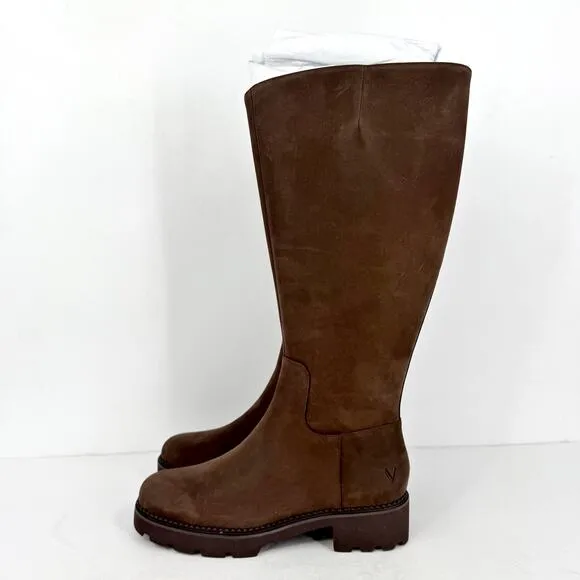 VIONIC Womens Fallbrook Knee High Boot US 10 M Brown Water Resistant Leather NIB