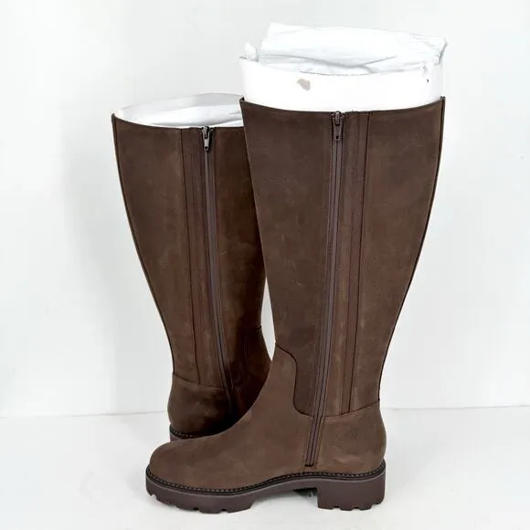 VIONIC Womens Fallbrook Knee High Boot US 10 M Brown Water Resistant Leather NIB