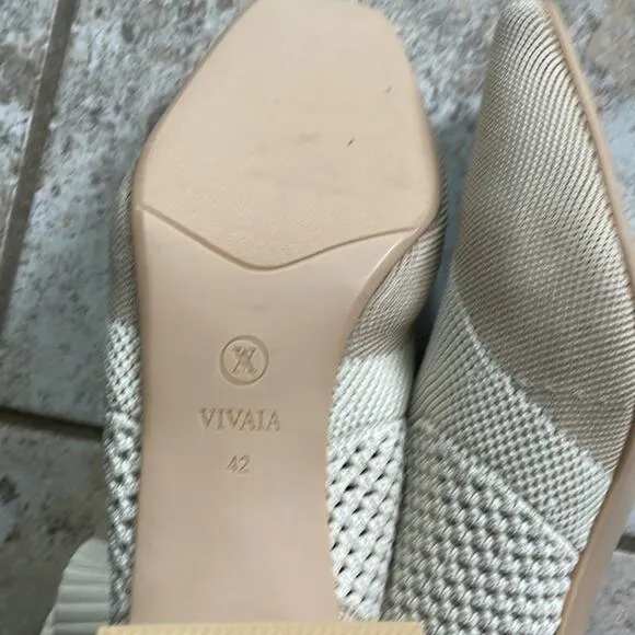 Vivaia Melissa Square-Toe Perforated Heeled Sock Boots Cream Ivory