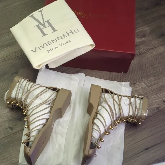 Vivienne Hu New York Women's Olive Gladiator Sandals
