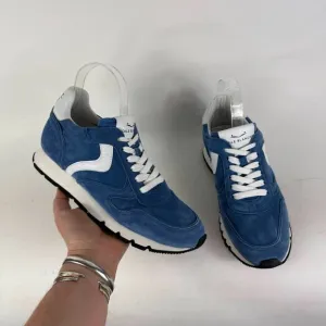 Voile Blanche Julia Athletic Sneakers Women's 8.5 Blue Suede Lace-Up Low Top