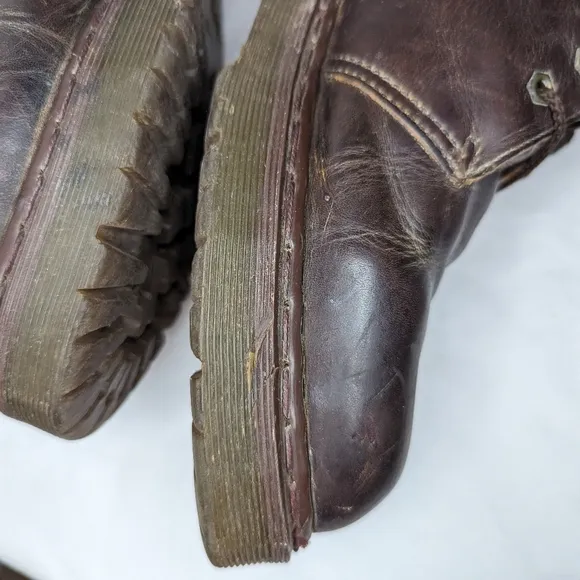 Vtg 90s Dr. Marten's Men's AirWair Brown Leather 3 Eye Boots US Size 9