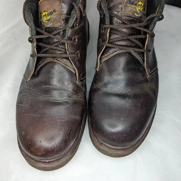Vtg 90s Dr. Marten's Men's AirWair Brown Leather 3 Eye Boots US Size 9