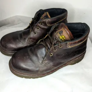 Vtg 90s Dr. Marten's Men's AirWair Brown Leather 3 Eye Boots US Size 9