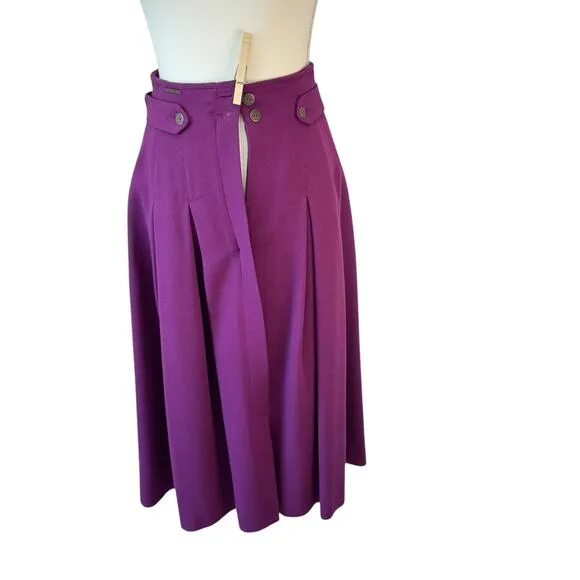 VTG GEIGER OF AUSTRIA Pleated Skirt Midi Countryside Chic 100% Wool Size XXS