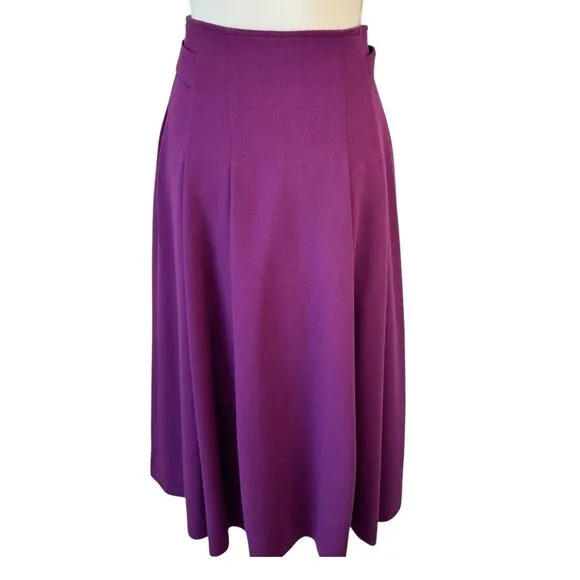 VTG GEIGER OF AUSTRIA Pleated Skirt Midi Countryside Chic 100% Wool Size XXS